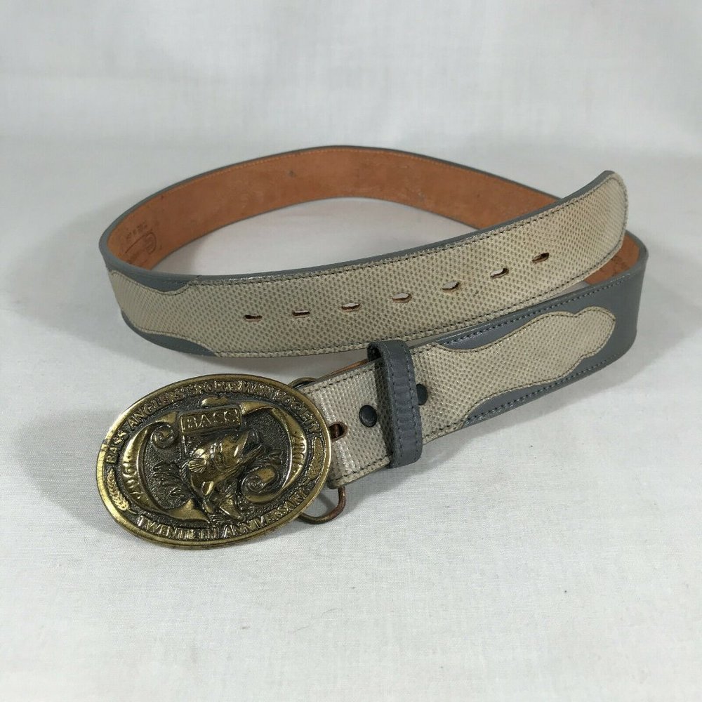 VTG BASS Anglers Sportsman Society 20th Anniversary Belt Buckle Chambers 34 USA